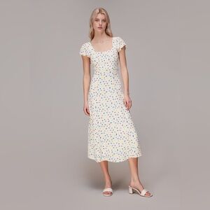 Whistles Multicolored dancing floral midi Sundress Wedding Guest or party size 4